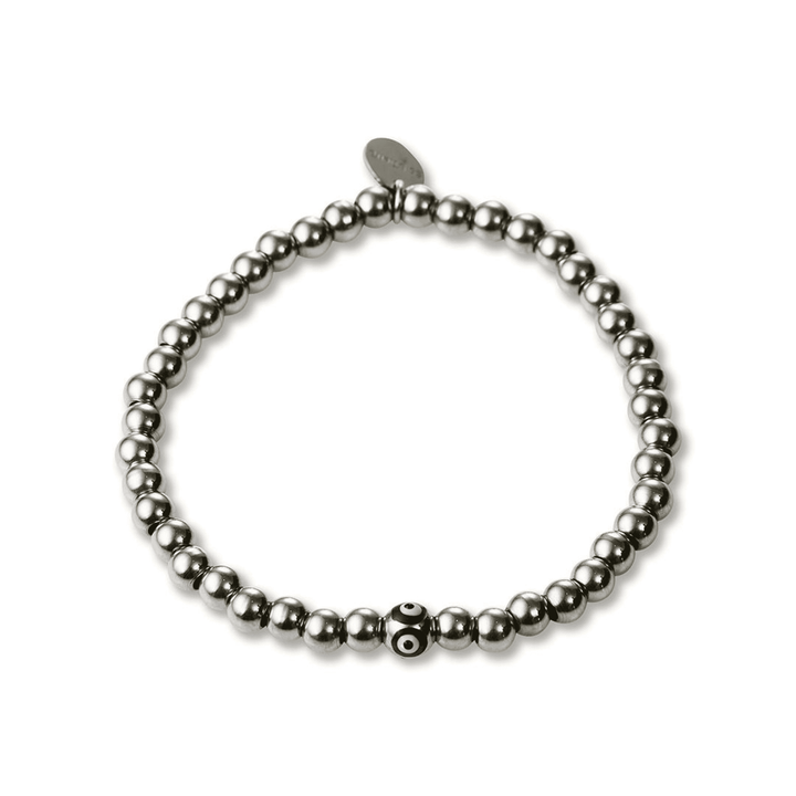 Evil Eye Bead Bracelet - White gold