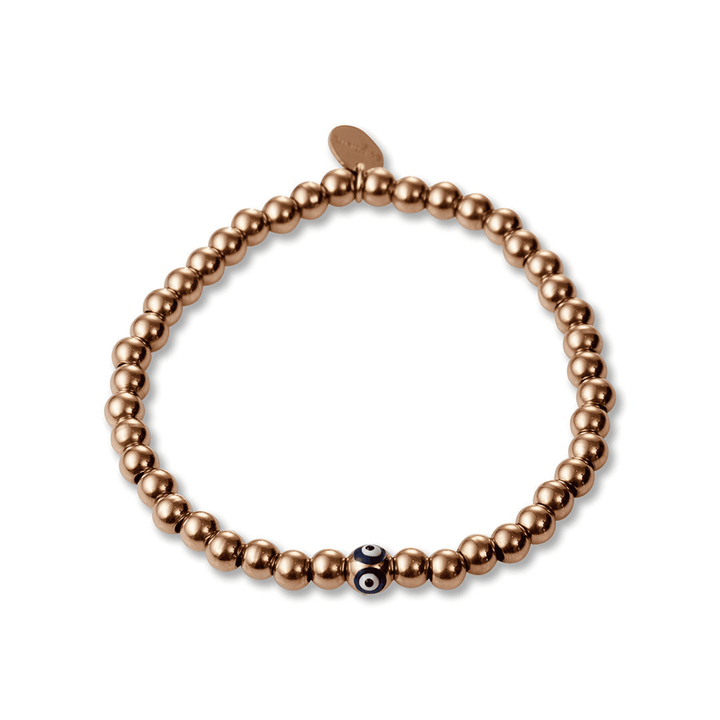 Evil Eye Bead Bracelet - Rose gold