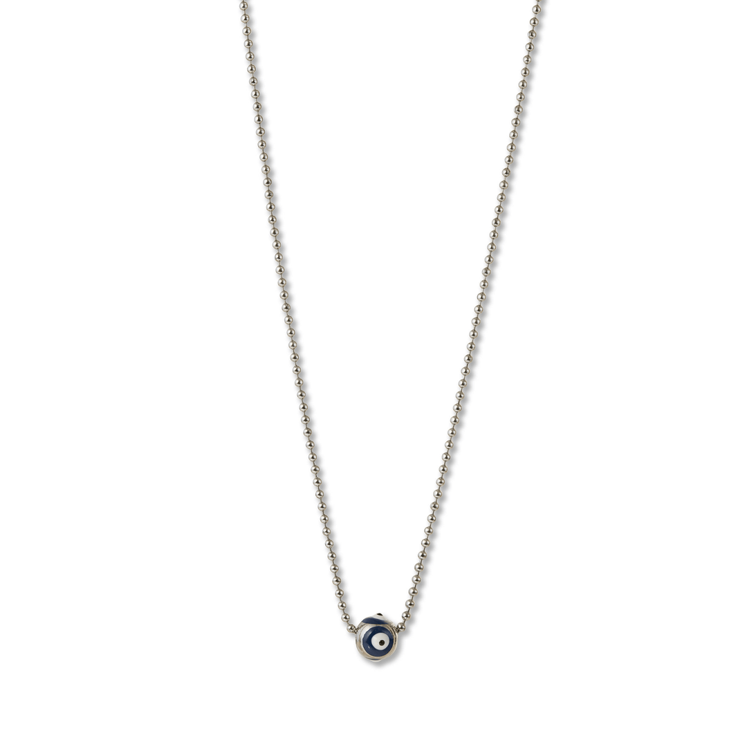 Evil Eye Necklace - White gold