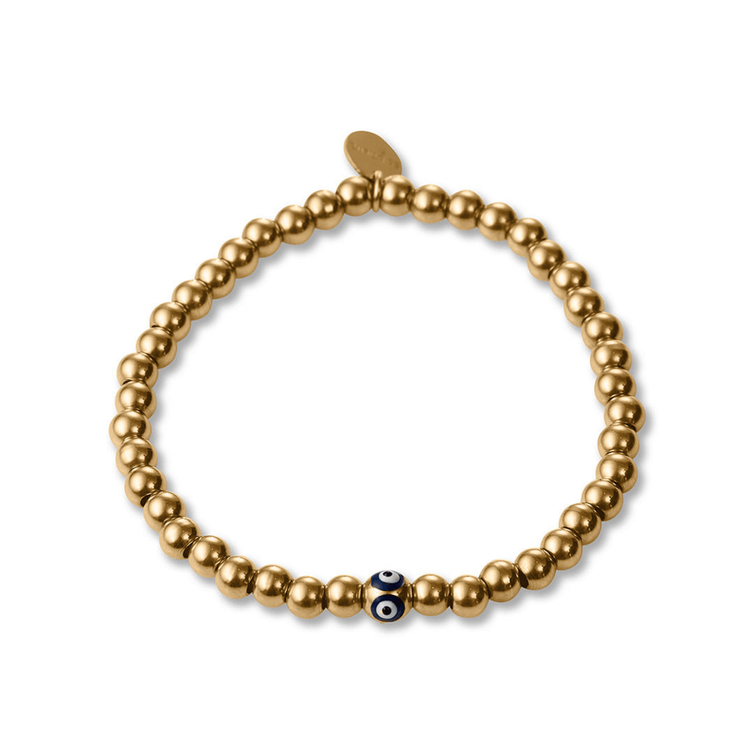 Evil Eye Bead Bracelet - Gold